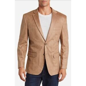 $350 Daniel Hetcher Paris Norris Faux Suede Double Vent Sport Coat, 42 Regular